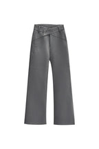 Embroidered Crossover Flared Trousers