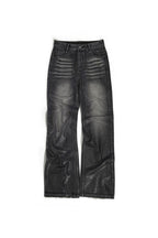 Faded Waxed Flared Jeans