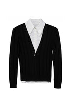 Satin Collar Layered Sweater