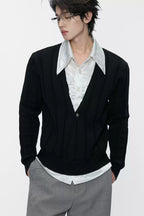 Satin Collar Layered Sweater