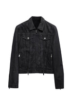 Distressed Multi Zip Denim Jacket