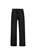 Whiskered Waxed Flared Jeans
