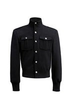 Textured Wool Blend Utility Jacket
