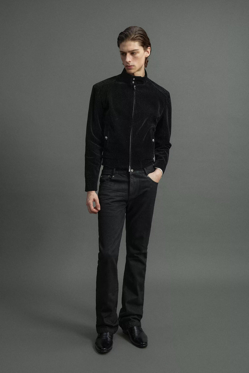 Quilted Shoulder Velvet Jacket