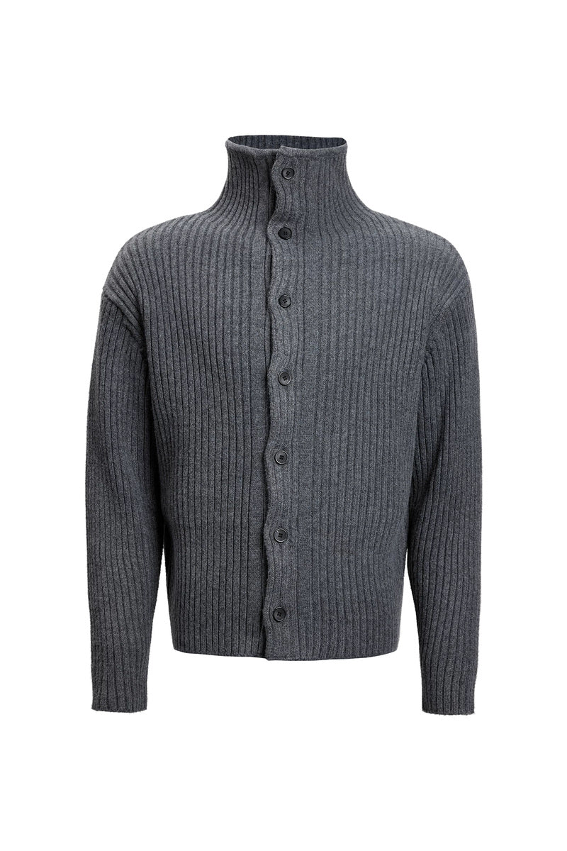 Heavy Ribbed Button Cardigan