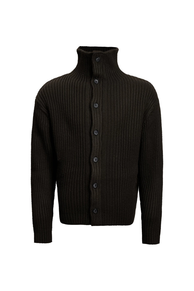Heavy Ribbed Button Cardigan