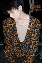 Leopard Layered V-Neck Top