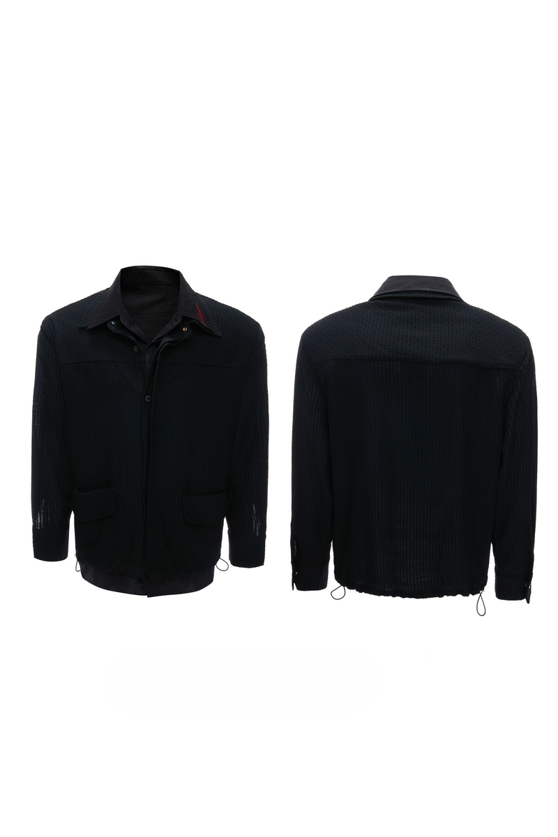 Layered Embroidered Pocket Shirt