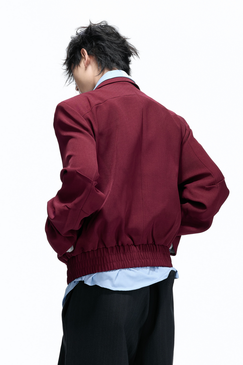 Layered Shirt Panel Jacket