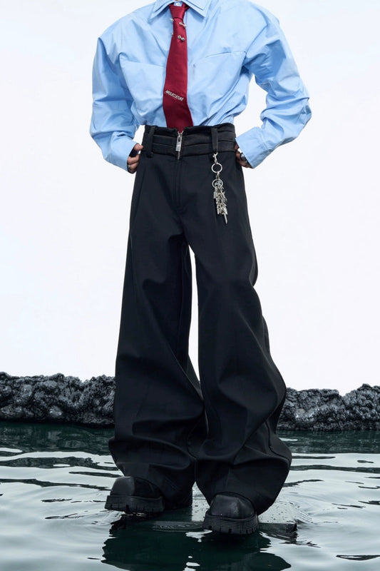 High-Waist Flared Trousers