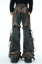 Detachable Patchwork Vintage Jeans