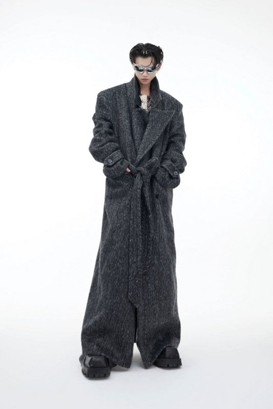 Oversized Wool Belted Long Coat