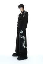 Snake Pattern Relaxed Trousers