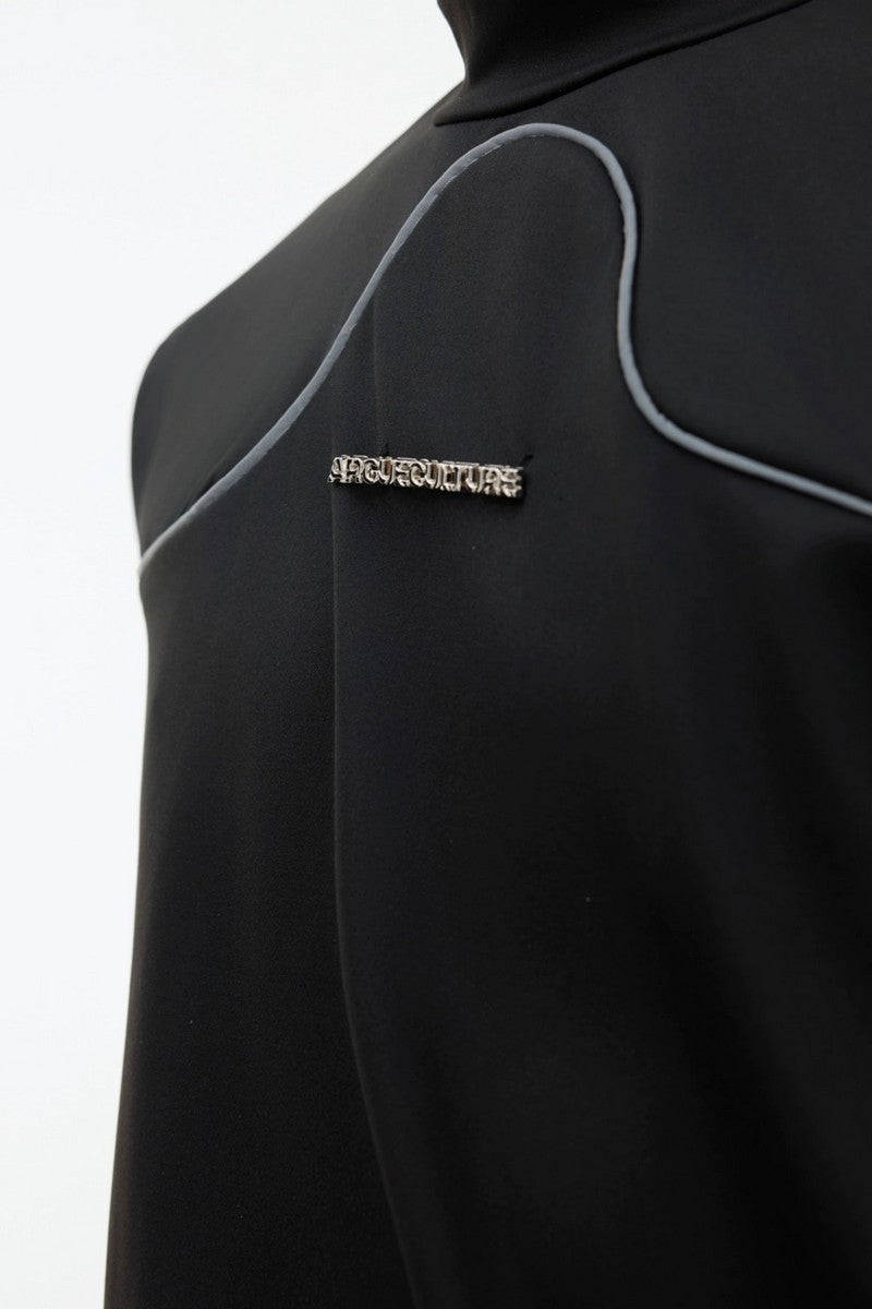 Reflective Line Slim Turtleneck Long-Sleeve Shirt