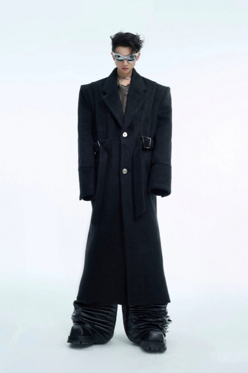 Structured Belted Wool Trench Coat