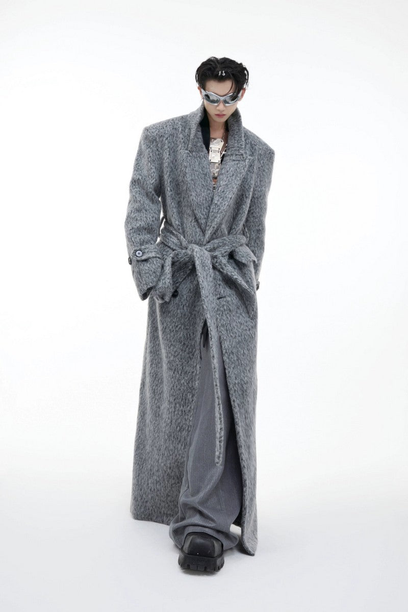 Oversized Wool Belted Long Coat