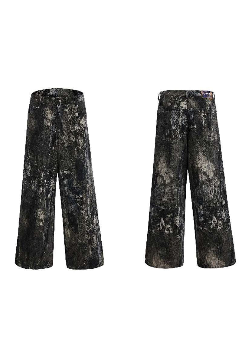 3D Print Paint-Splatter Straight Jeans