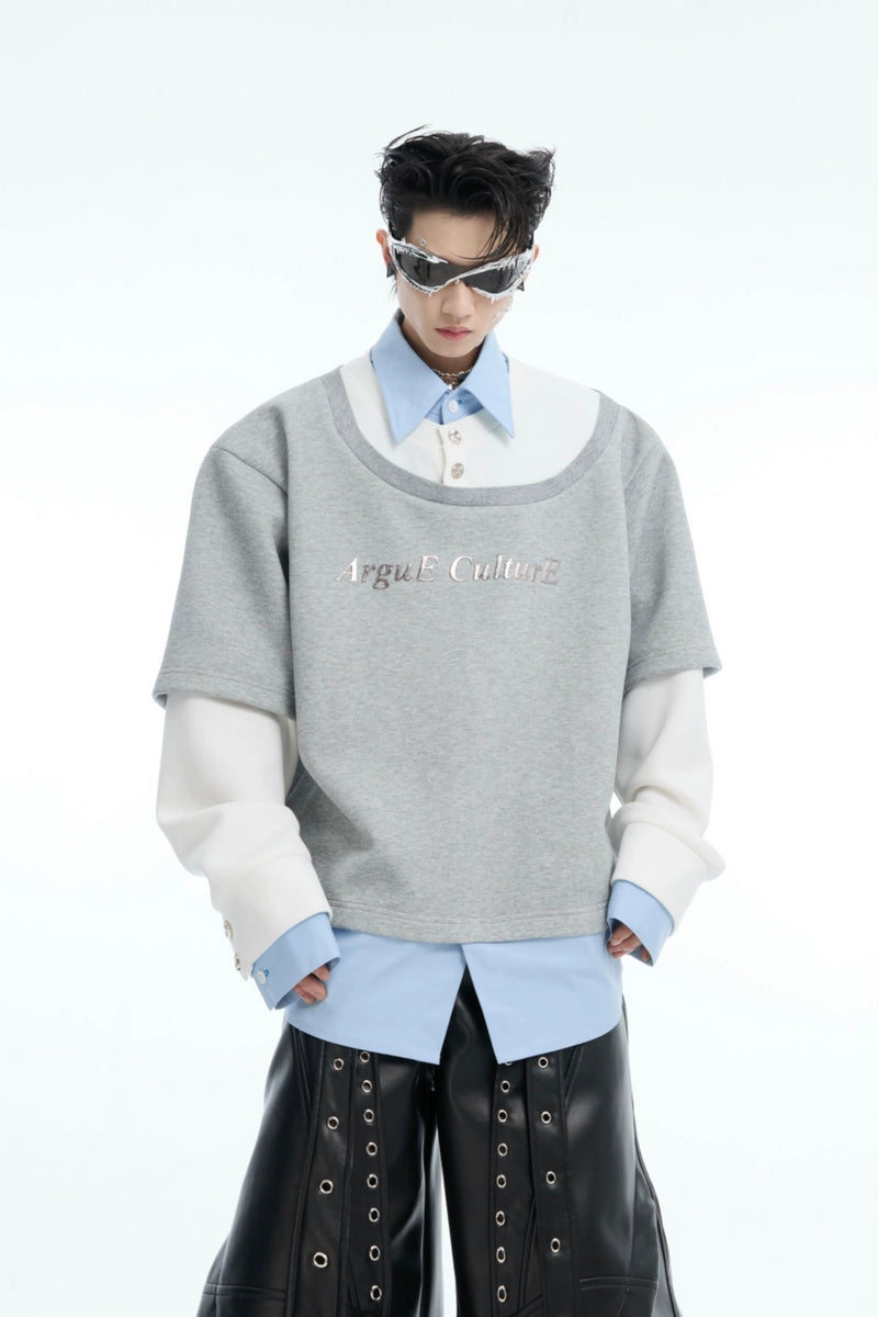 Layered Look Colorblock Sweatshirt