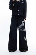 Snake Pattern Relaxed Trousers