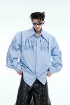 Pleated Pearl Accent Shirt