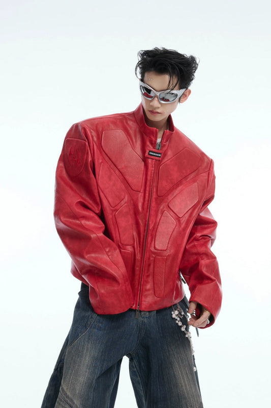 3D Embossed Biker Jacket