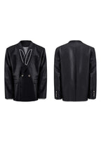 Glossy Pearl-Accent Blazer