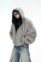 Reversible Faux Fur Hooded Ears Jacket