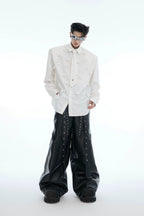 Pearl Accent Tie Detail Shirt