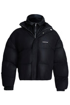 Layered PU Leather Puffer Jacket