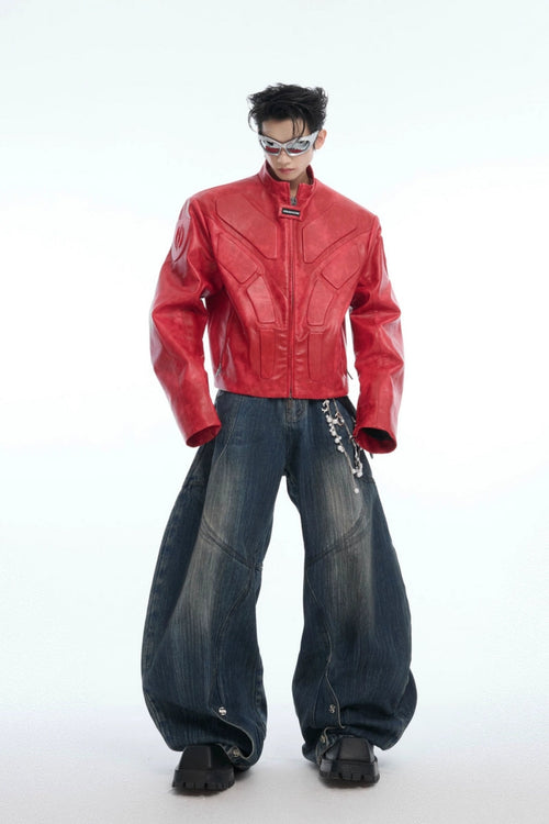 3D Embossed Biker Jacket