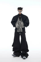 Sleeve Patchwork Relaxed Fit Trousers