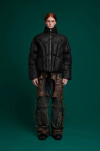 Folded Deconstructed High-Collar Jacket