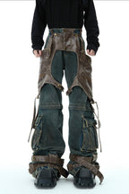 Detachable Patchwork Vintage Jeans