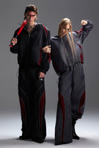 Glossy Colorblock Reflective Track Jacket