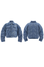 Cropped Scimitar Sleeve Denim Jacket