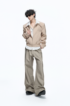 Layered Shirt Panel Jacket