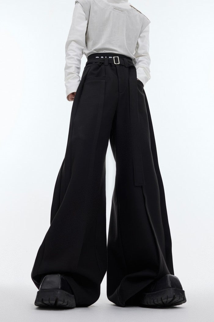 Drape Wide Leg Formal Trousers