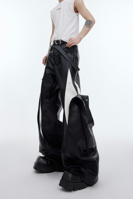Deconstructed Leather Pants