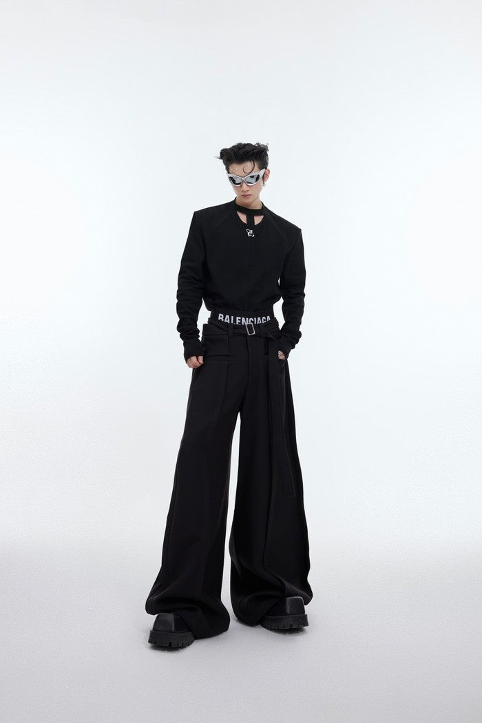 Drape Wide Leg Formal Trousers