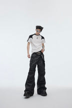 Contrast Color Cropped Tee