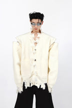 Knitted Distressed Cardigan
