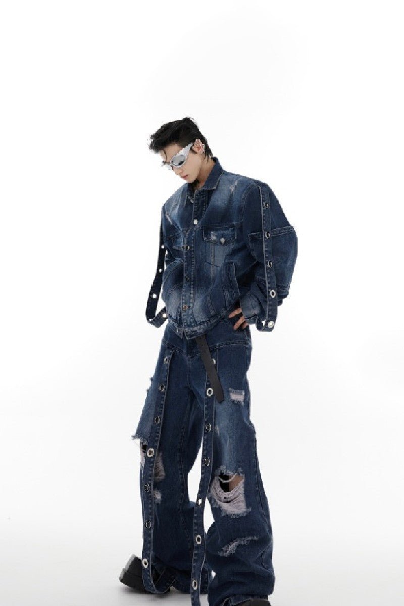 Distressed Washed Denim