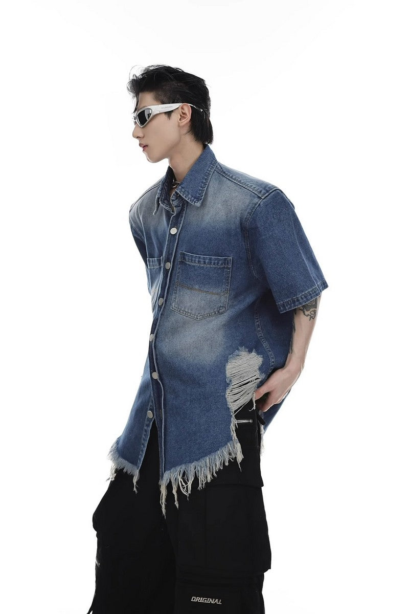 Distressed Denim Shirt