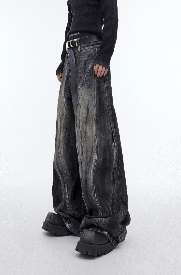 Flared Distressed Denim