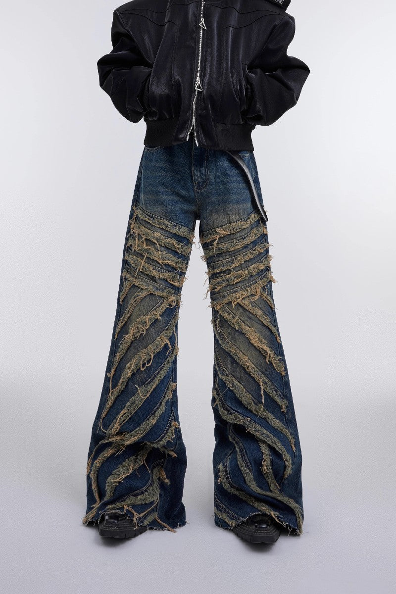 Destroyed Flared Denim