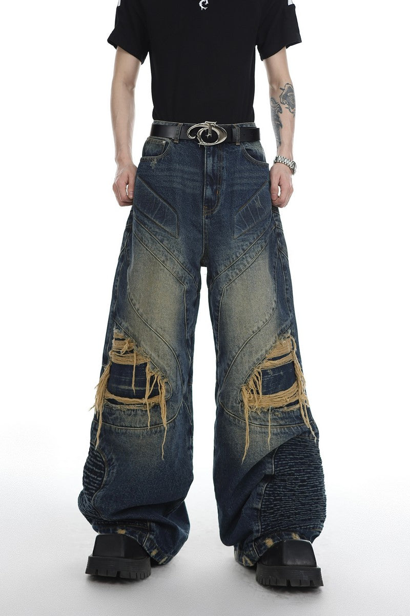 Retro Washed Distressed Denim