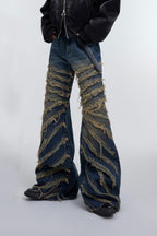 Destroyed Flared Denim