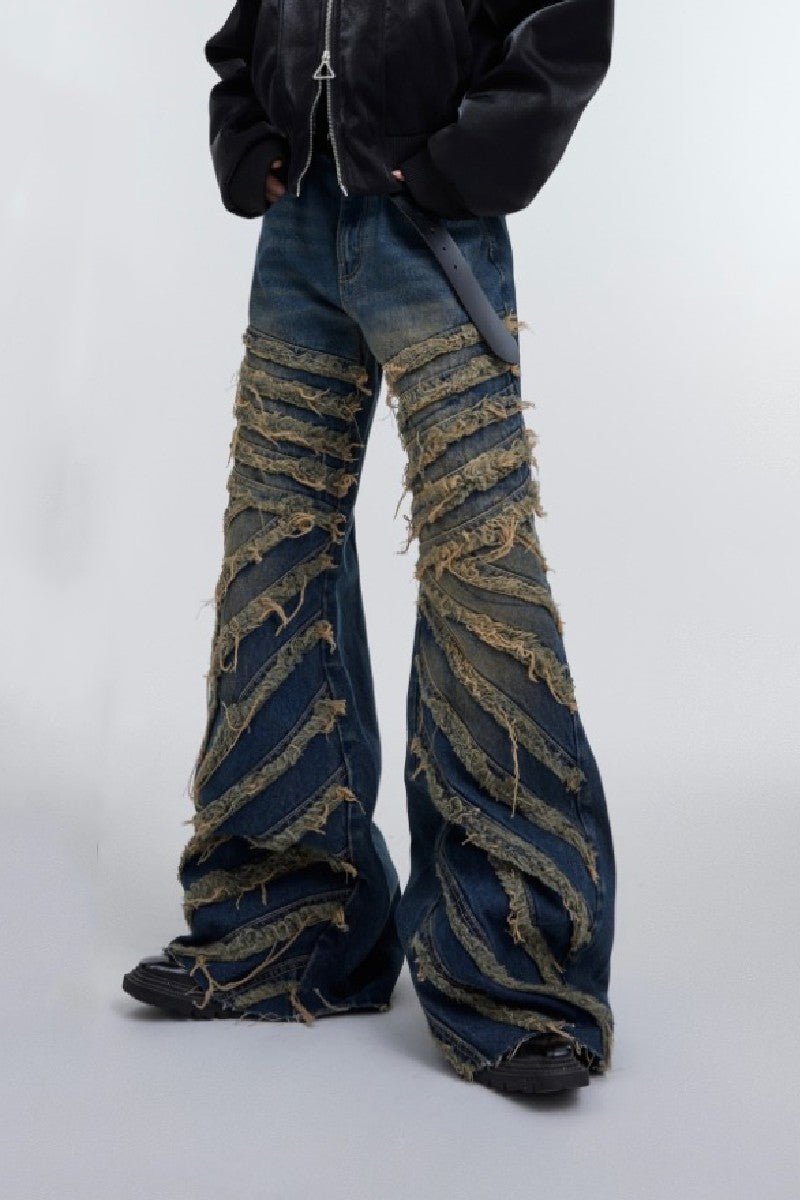 Destroyed Flared Denim