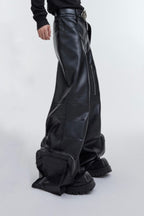 PU Leather Double Knee Trousers