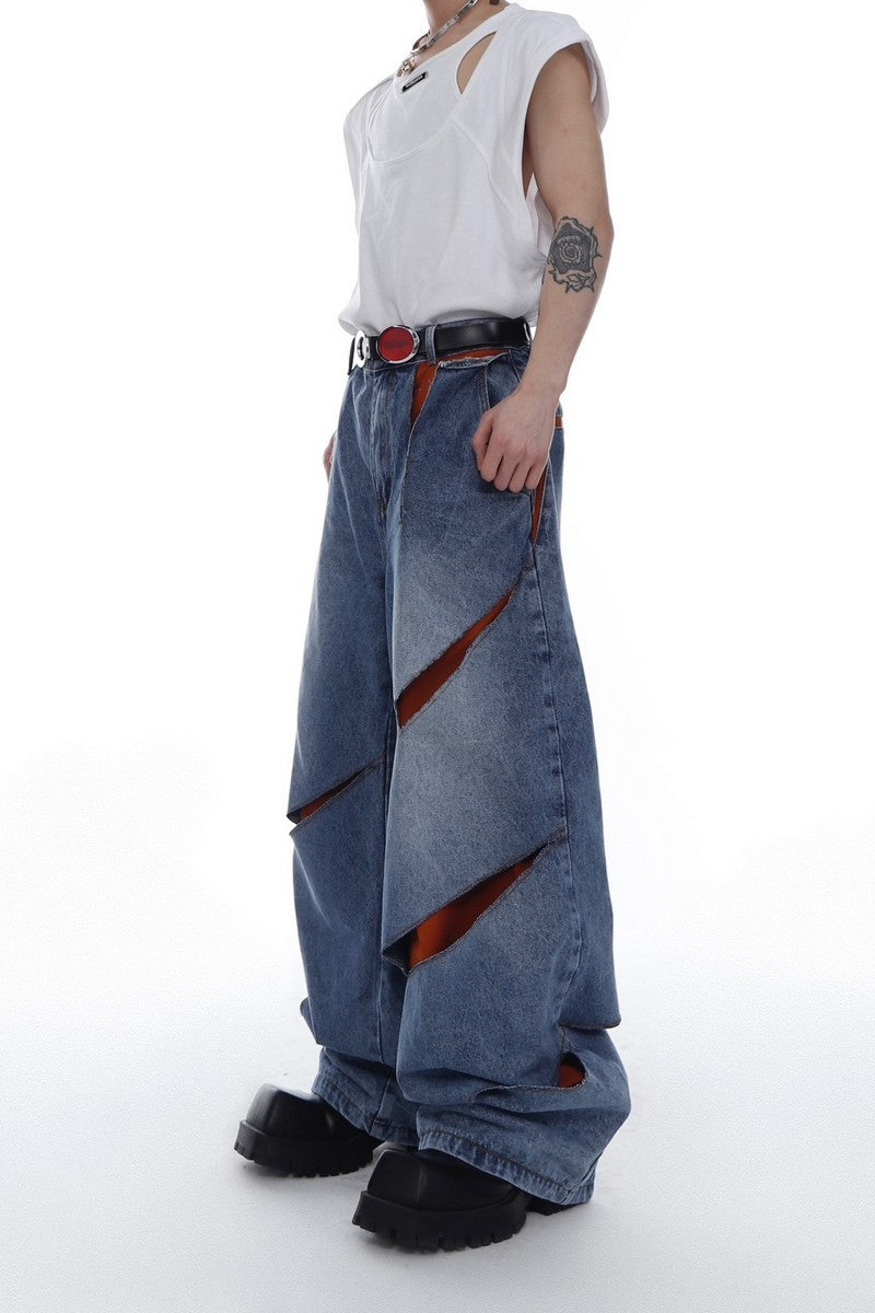 Loose Cut Double-Layer Denim